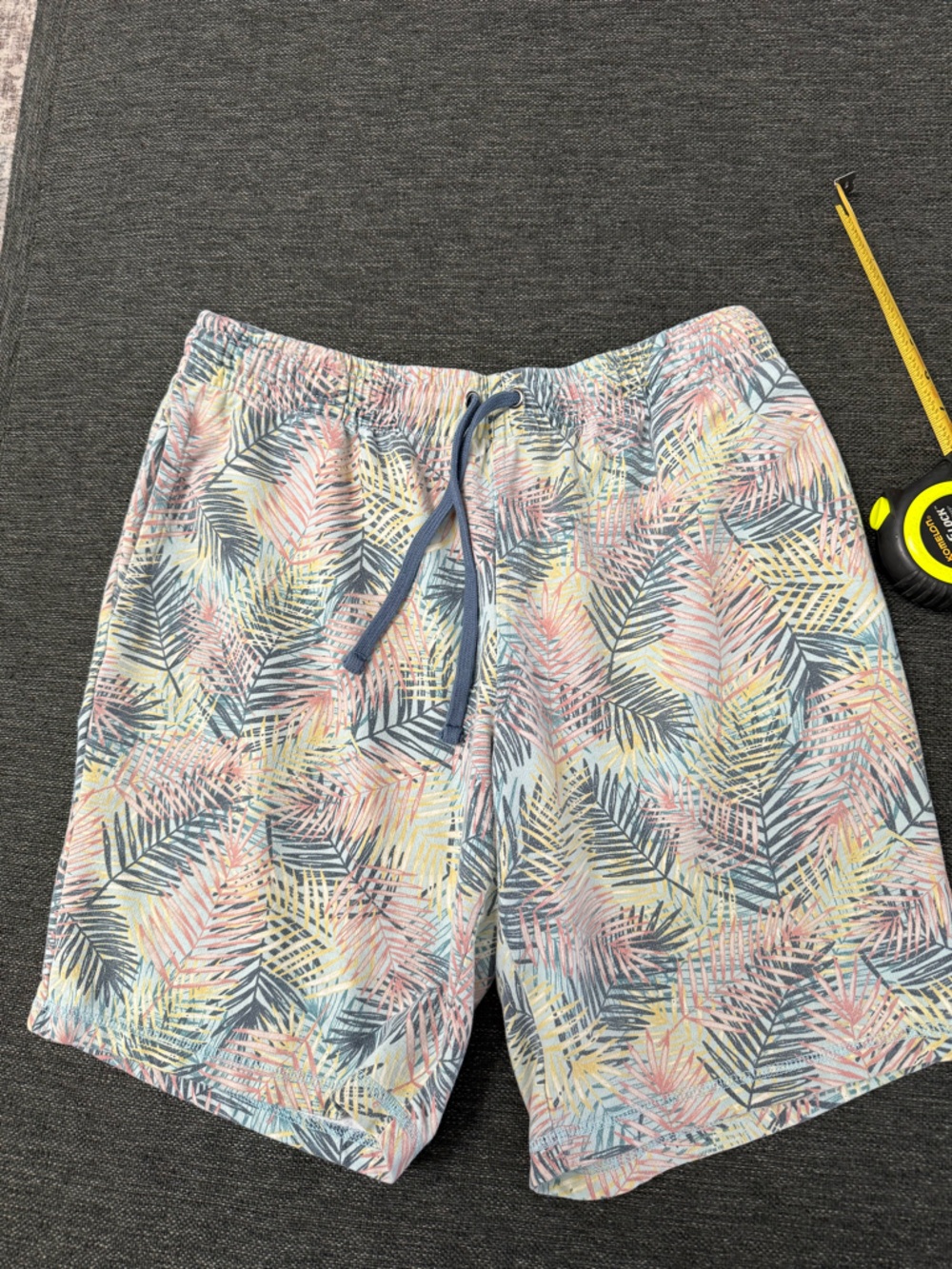 Men’s Retrofit 2020 Y2K Tropical Pastel Palm Print cotton XL Swim Shorts